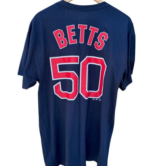 Majestic Other - Boston Red Sox MLB Mookie Betts Blue Majestic Jersey T-shirt Size Large